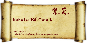 Nekola Róbert névjegykártya